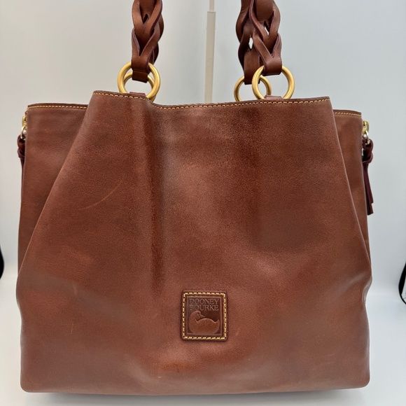 Dooney & Bourke Handbags - Dooney & Bourke Chestnut Leather Shoulder Bag